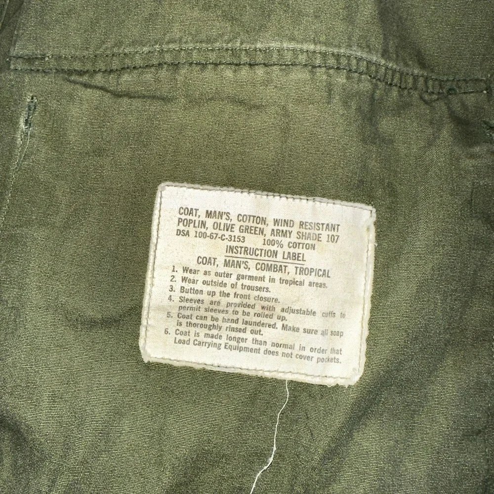 Vintage Vietnam era 1967 Military Olive green shirt Fatigue leisure combat shirt - Picture 9 of 10